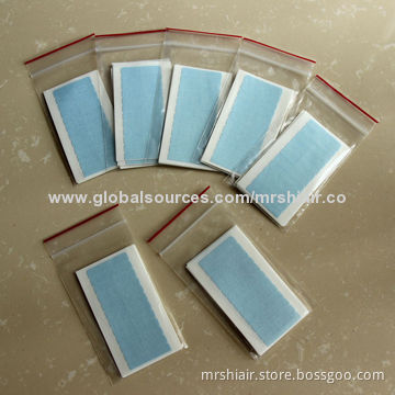 Super adhesives blue replacement tape for Brazilian hair, 4cm*0.8cm, 24 tabs, 2 sheets, double-sided